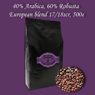 Кава зернова European blend 17/18scr (Європейський бленд) 500г.  БЕЗКОШТОВНА ДОСТАВКА від 1кг!